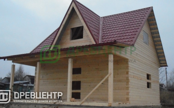 Строительство дома из бруса по проекту ДБ 56 в Тульской области Заокском районе