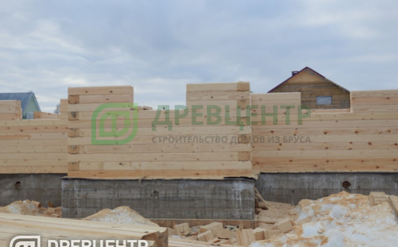 Строительство дома из бруса по проекту ДБ88 в Костромской области пос.Никольское