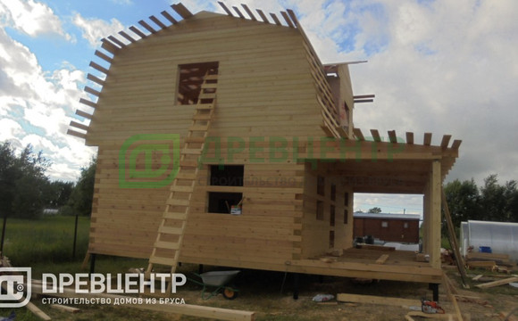 Строительство дома из бруса по проекту Дб 122 в Волоколамском районе д.Гарутино