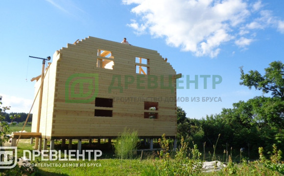Строительство дома из бруса по проекту ДБ20 в Одинцовском районе д.Подлипки