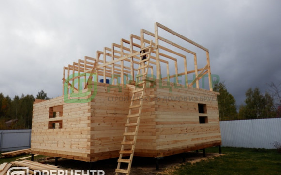 Строительство дома из бруса по проекту ДБ 38 в Орехово Зуевском районе д Елизарово