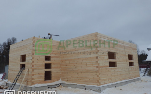 Строительство дома из бруса в полтора этажа в Волоколамском районе д.Клишино