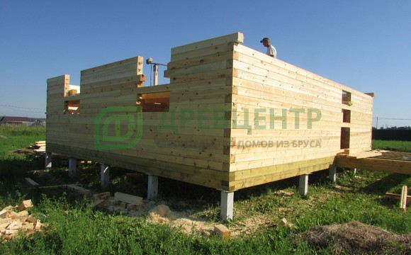 Строительство дома из бруса по проекту ДБ91 в Ступинском районе д. Гридюкино