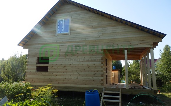 Строительство дома из бруса по проекту ДБ10 в Тульской области СНТ Биопрепарат