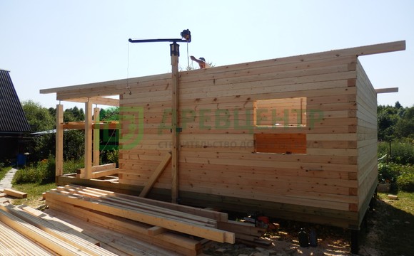 Строительство дома из бруса по проекту ДБ10 в Тульской области СНТ Биопрепарат
