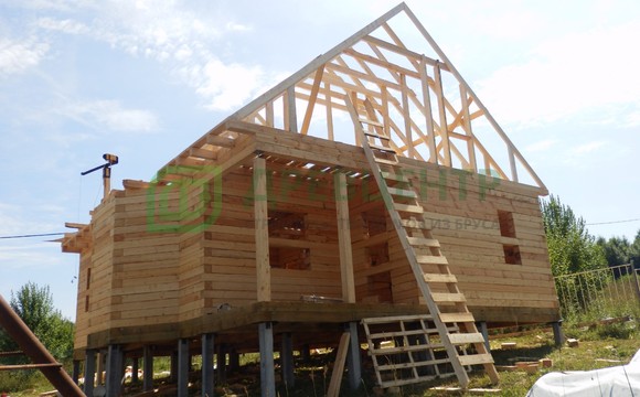 Строительство дома из бруса по проекту ДБ62 в Истринском районе д. Бужарово