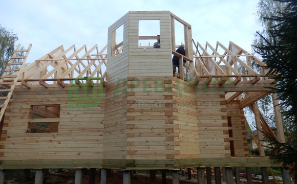 Строительство дома из бруса по проекту ДБ62 в Сергиево Посадском районе д. Псарево