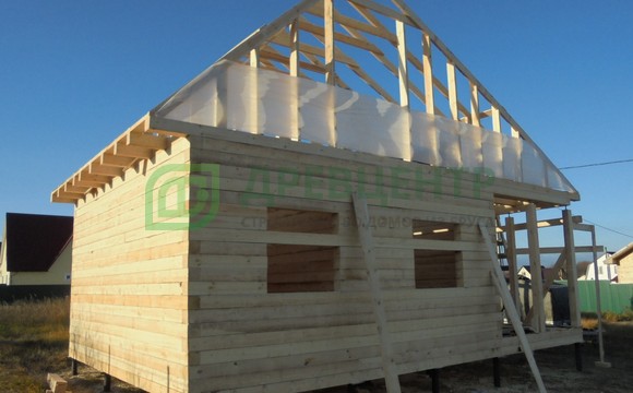 Строительство дома из бруса по проекту ДБ10 в Ступинском районе СНТ 