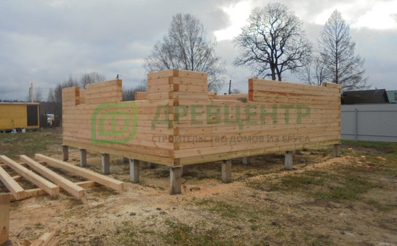 Строительство дома из бруса 6х7 м в Ярославской области Угличский район д. Курениново