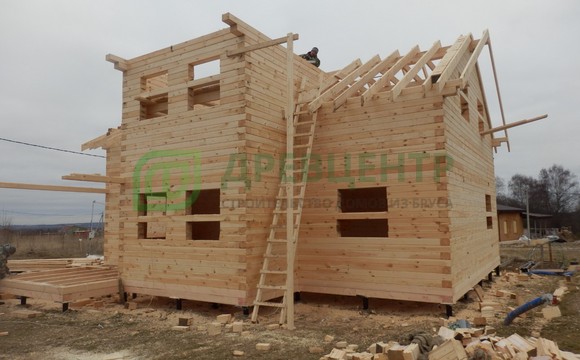 Строительство дома из бруса по проекту ДБ99 в Дмитровском районе д. Маринино
