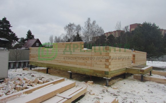 Строительство дома из бруса 7х9 м в Щелковском районе с. Медвежье озеро
