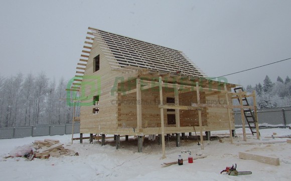 Строительство дома из бруса 6х9 м в Ярославской области д. Глебовское