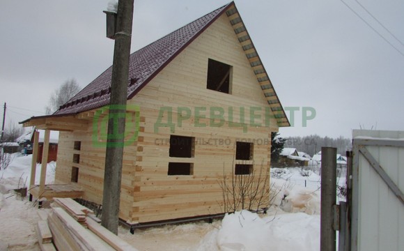 Строительство дома из бруса по проекту ДБ 135 в Шатурском районе СНТ Швейник