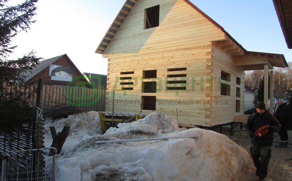 Строительство дома из бруса по проекту ДБ39 в Домодедовском районе д. Ртищево
