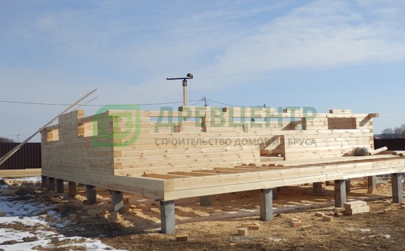 Строительство дома из бруса 8х10 м в Калужской области д. Ладыжино