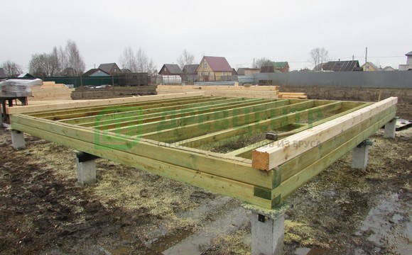 Строительство дома из бруса по проекту ДБ21 в Воскресенском районе, д. Цибино