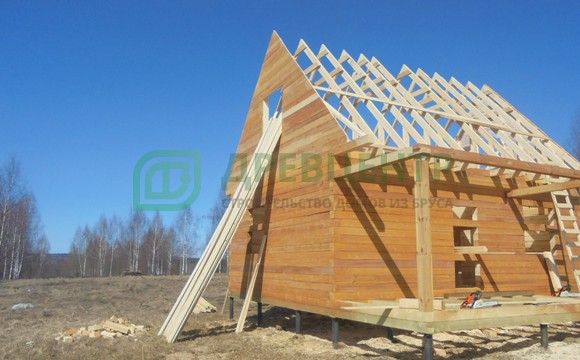 Строительство дома из бруса по проекту ДБ134 во Владимирской области д. старинки