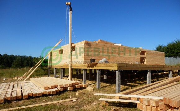 Строительство дома из бруса 8х10 м. в Чеховском районе д. Шарапово