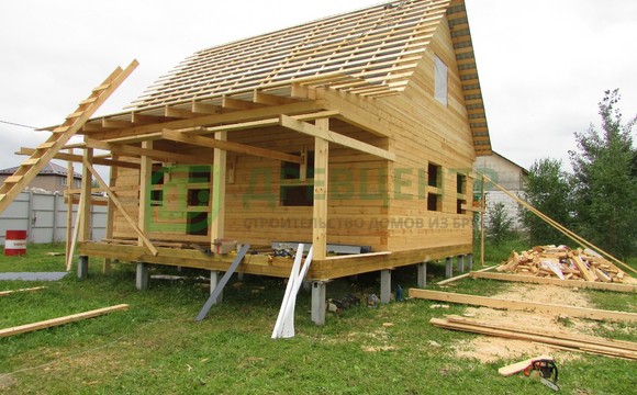 Строительство дома из бруса 7х9 м. в Домодедовском районе, с. Михайловское