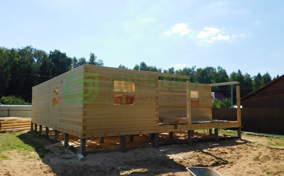 Строительство дома из бруса по проекту ДБ102 в Наро Фоминском районе, д. Санники