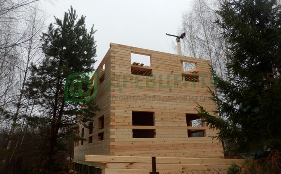 Строительство трех этажного дома из бруса 6х12 м в Тульской области СНТ 