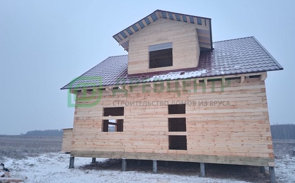 Строительство дома из обычного бруса по проекту ДБ140 в Домодедовском районе д. Минаево