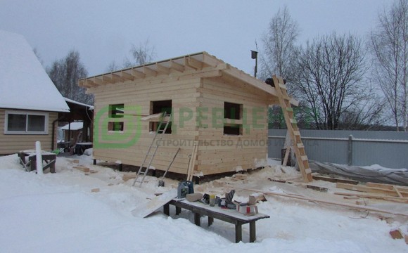 Строительство летней кухни 6х4 из бруса в Раменском районе СНТ Горка