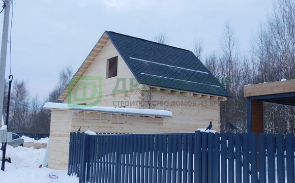 Строительство дома из бруса по проекту ДБ10 в Волоколамском районе д. Морозово