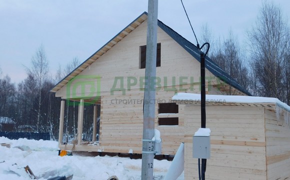 Строительство дома из бруса по проекту ДБ10 в Волоколамском районе д. Морозово