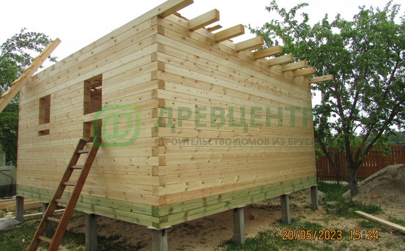 Строительство дома из бруса по проекту ДБ39 в Воскресенском районе, д. Гостилово
