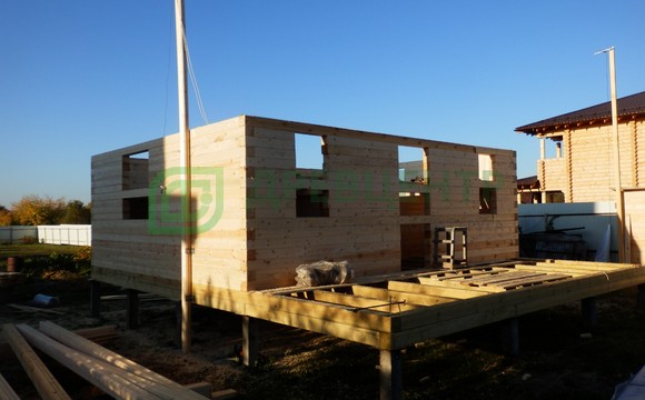Строительство дома из бруса по проекту ДБ57 в Истринском районе д. Савельево