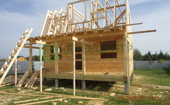 Строительство дома из бруса 6х7 м в Щелковском районе, д. Литвиново