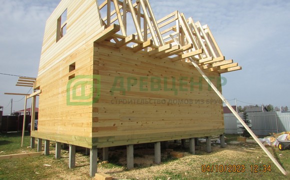 Строительство дома из бруса 6х7 м в Щелковском районе, д. Литвиново
