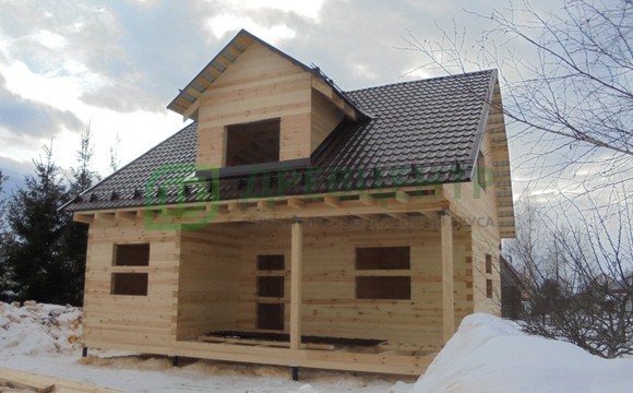 Строительство дома из бруса по проекту ДБ141 в Наро Фоминском районе СНТ Пушкарка
