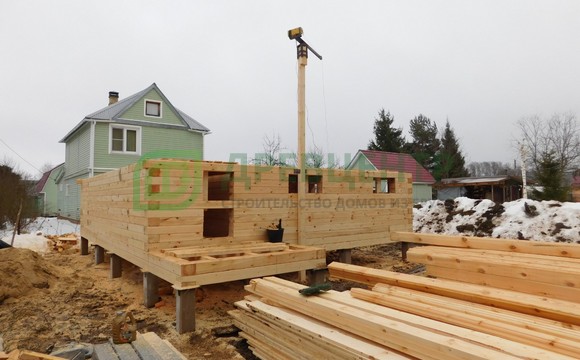 Строительство дома из бруса 7х7,5 м в Тульской области, Заокский район, СНТ Генэнерго