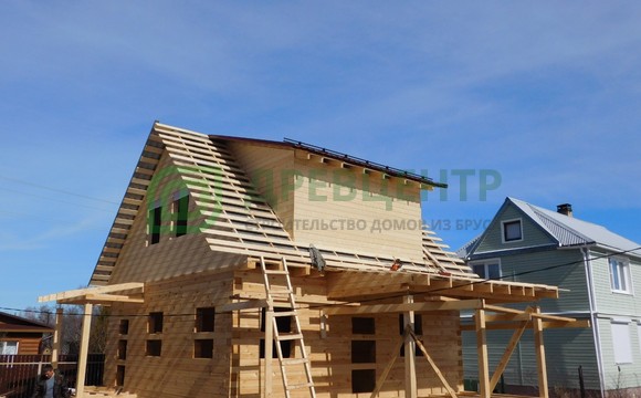 Строительство дома из бруса 7х7,5 м в Тульской области, Заокский район, СНТ Генэнерго