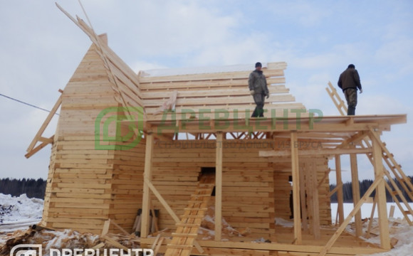 Строительство дома из бруса размером 8х10 с "эркером", Можайский район д.Моденово