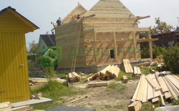 Строительство дома из бруса размером 6х6, полтора этажа, Волаколамский район, д.Теряево