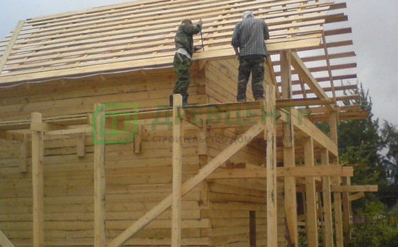 Строительство дома из бруса размером 6х6, полтора этажа, Волаколамский район, д.Теряево