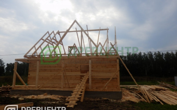 Строительство дома из бруса размером 7х9 с "эркером"Заокский р-он