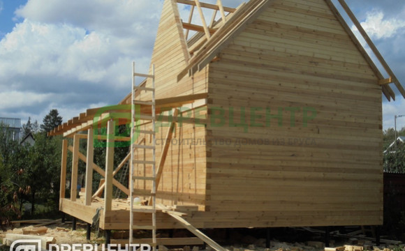 Строительство дома из проф.бруса по проекту ДБ 57