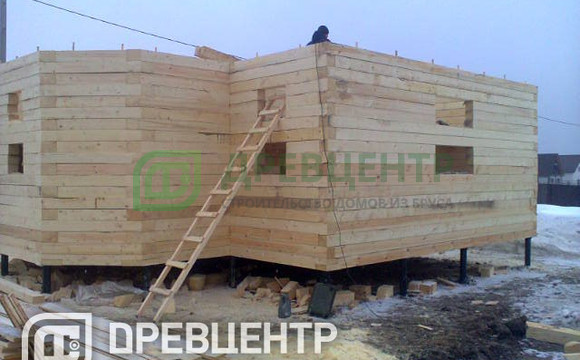 Строительство дома из бруса по проекту ДБ12