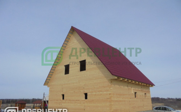 Строительство дома из профилированного бруса 145х195 мм размером 9х9 м.