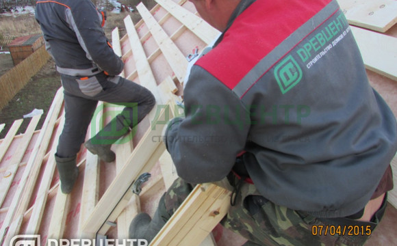 Строительство дома из профилированного бруса 145х145 мм по проекту ДБ 59 в Можайском районе