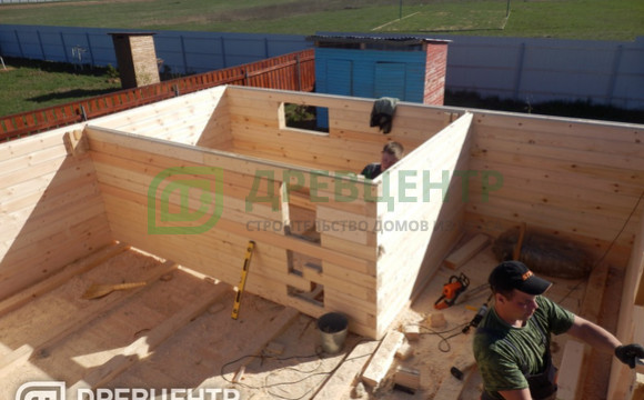 Строительство дома из бруса по проекту ДБ10 в Можайском районе.