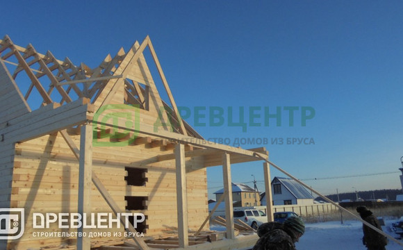 Строительство дома из бруса по проекту ДБ56 в Лосино - Петровском.