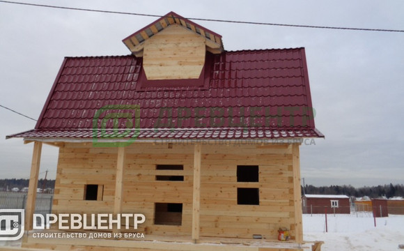 Строительство дома из бруса по проекту ДБ60 в Сергиево - Посадском районе.
