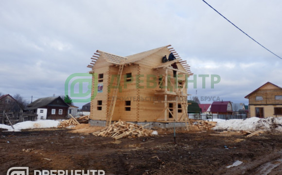 Строительство дома из бруса по проекту ДБ88 в Костромской области пос.Никольское