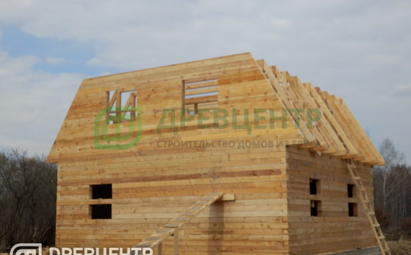 Строительство дома из бруса по проекту ДБ96 в Алексинском районе с обработкой антисептиком