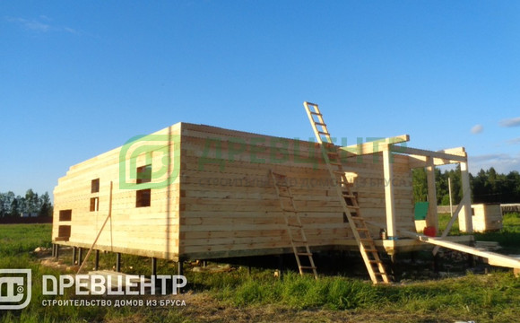Строительство дома из бруса по проекту ДБ102 в Пушкинском районе Московской области